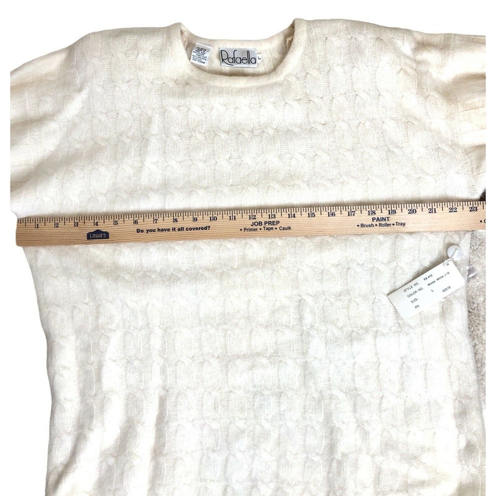 VTG Rafaella Size L Angora Lambswool Cream Sweater - Picture 6 of 9